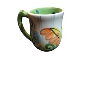 Vicki Carroll Hand painted Floral Mug-Signed 1997